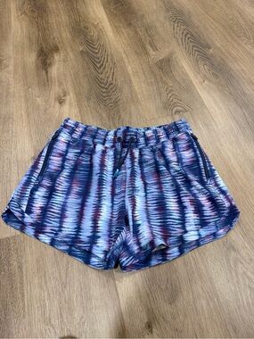 Athleta Girls Blue and Purple Tie-Dye Active Shorts